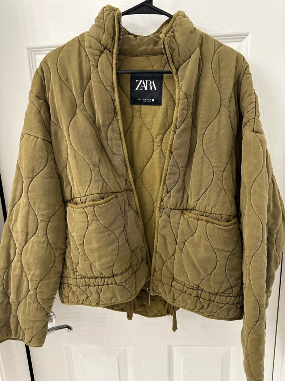 ZARA Quilted Olive Green Jacket - Women